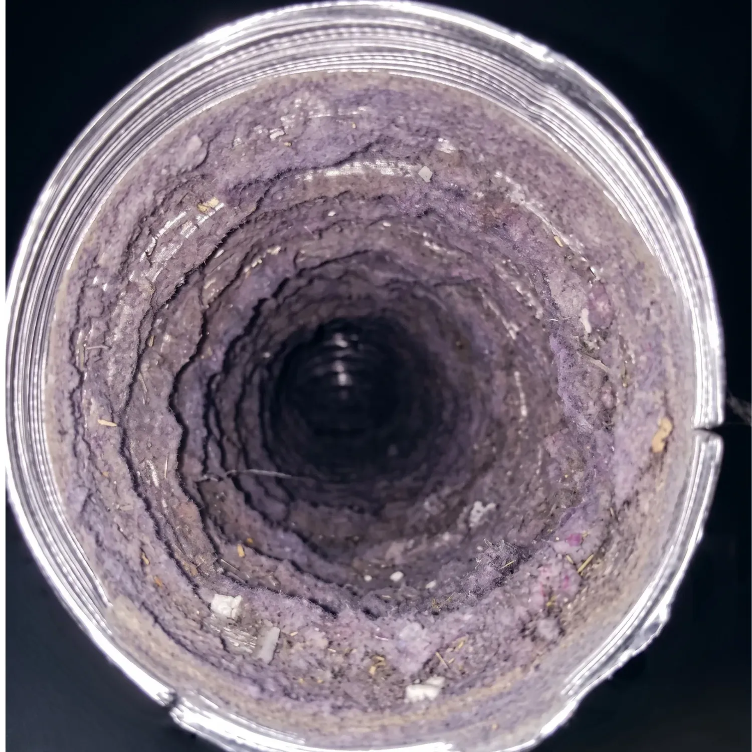 Dryer vent before and after cleaning — before cleaning